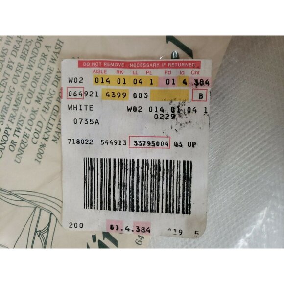 Mosquito Netting Bed Canopy Tent Romantic 90s Spiegel Home Sheer White 21 Ft Vtg - Picture 7 of 9